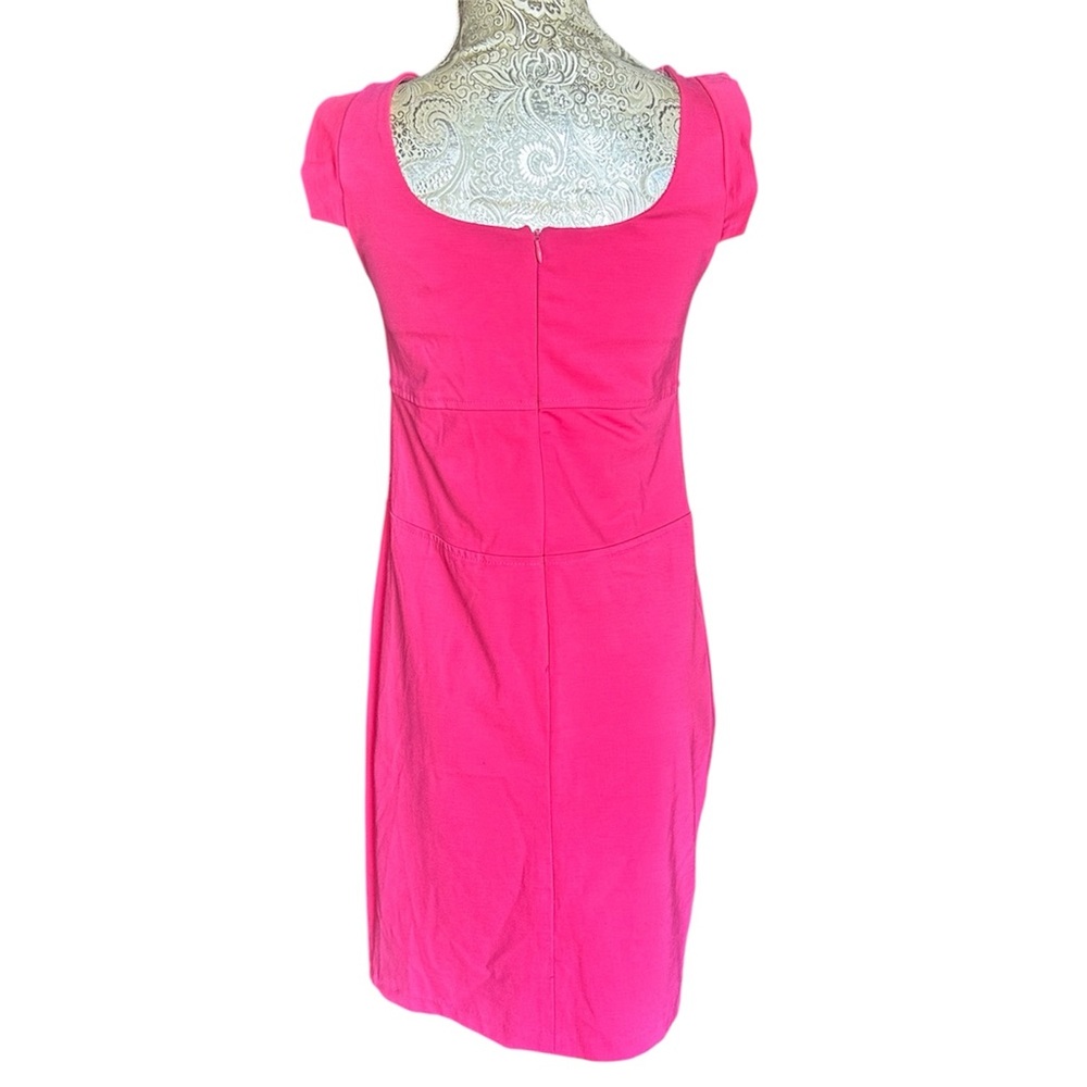 Sexy Retro Pinup Stretchy Audrey Hepburn Pink Women's Summer Dress Size Large - Picture 2 of 2